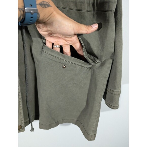 NWT Lucky Brand Jacket Women L Green Hooded Utility Full Zip Military Field - Picture 5 of 8